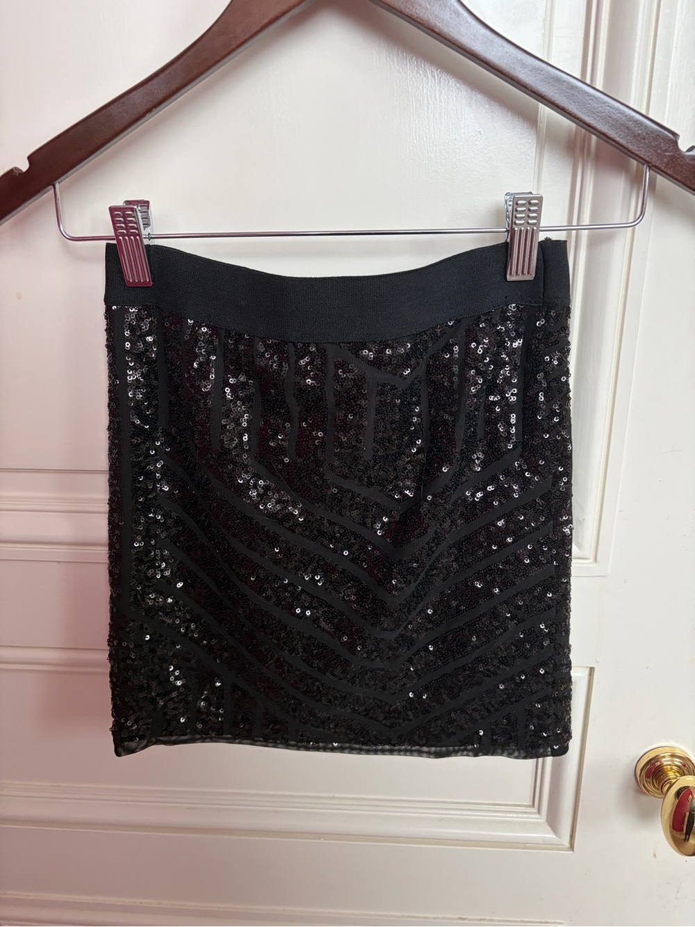 Black Sequin Mini Skirt - Women